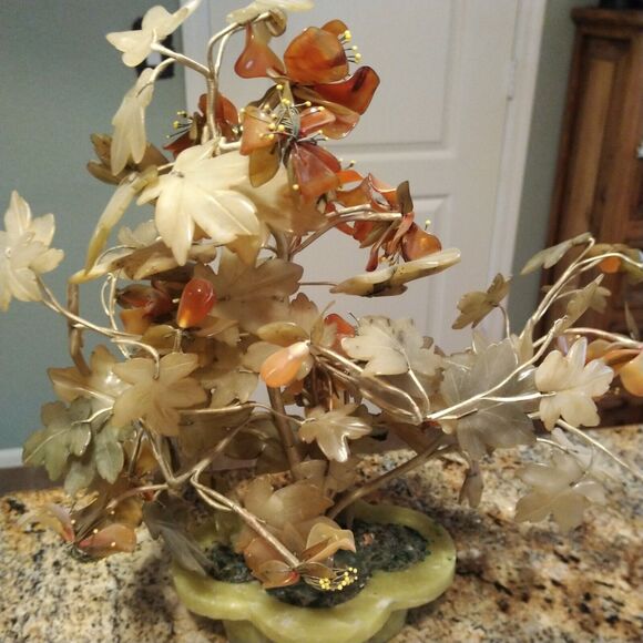 LARGE VINTAGE JAPANESE JADE TREE 14" TALL - Picture 2 of 16